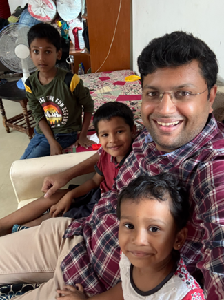 Brahma Chaitanya Chinivar with children